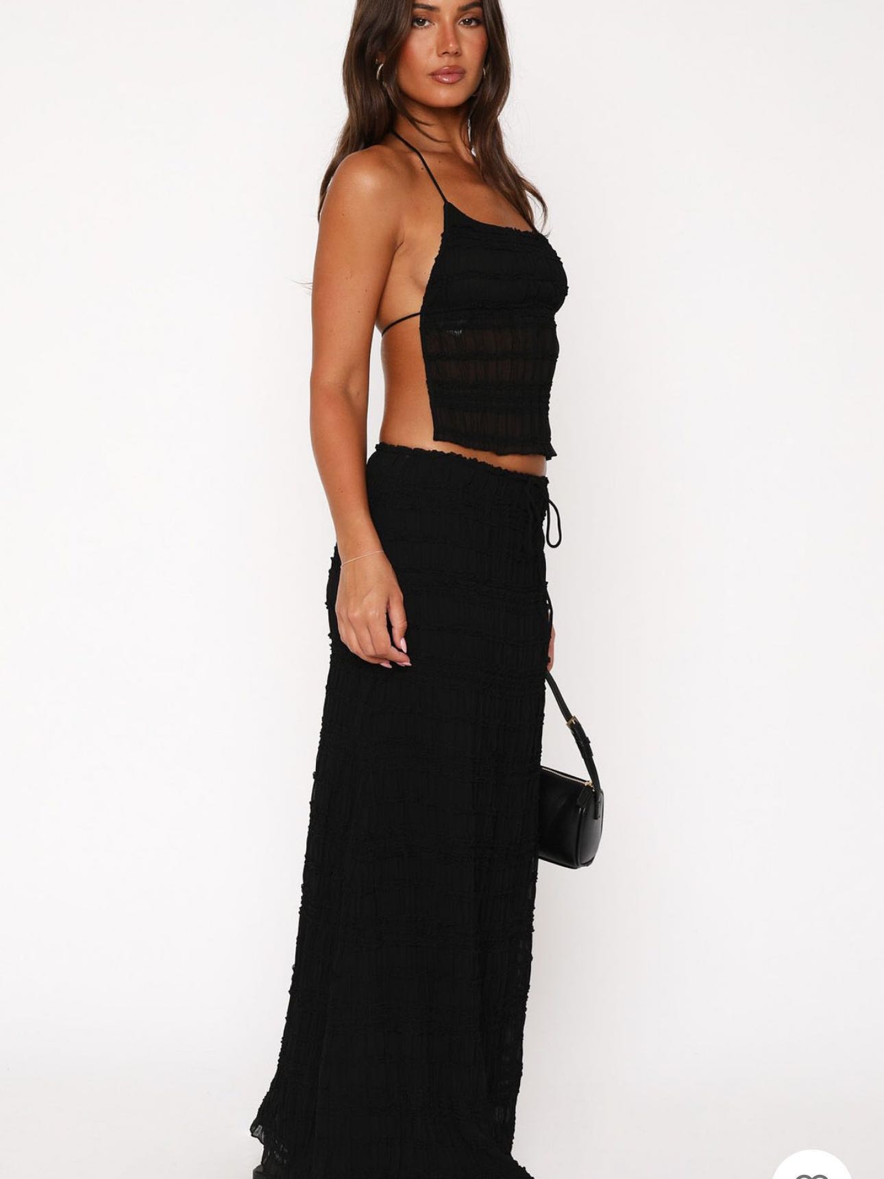 Black top and Maxi Skirt set