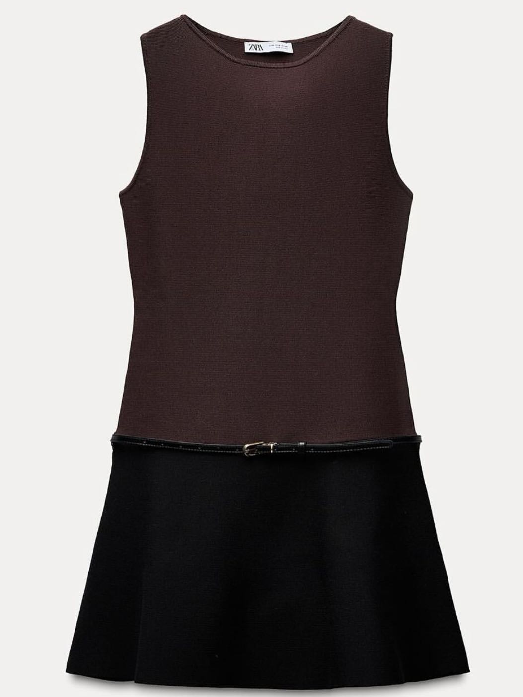 Zara Belted Knit Mini Dress