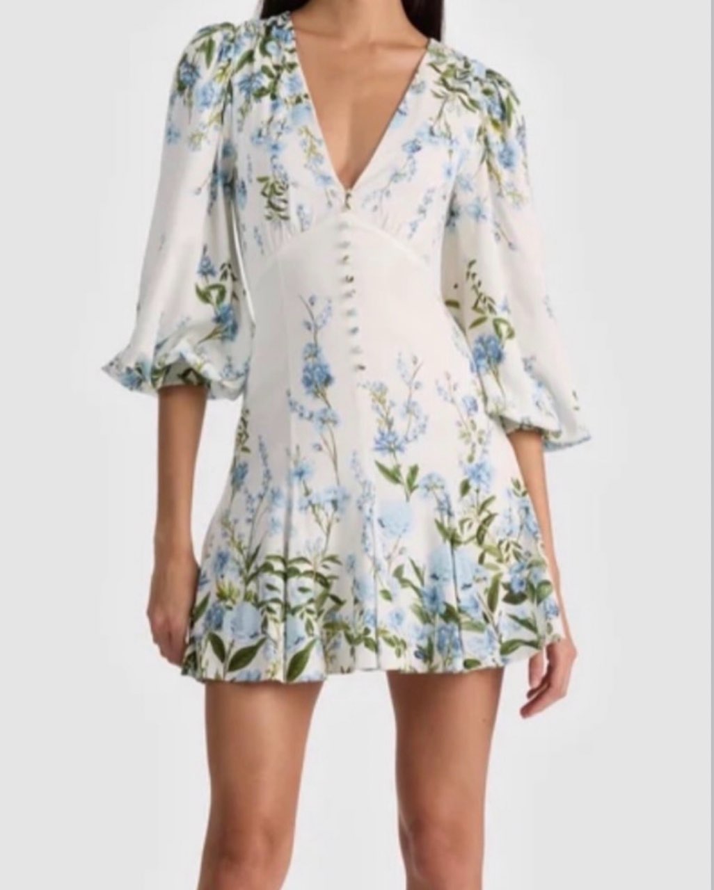 Alice & Olivia Floral Pleated Mini Dress
