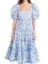 Blue Floral Midi Dress
