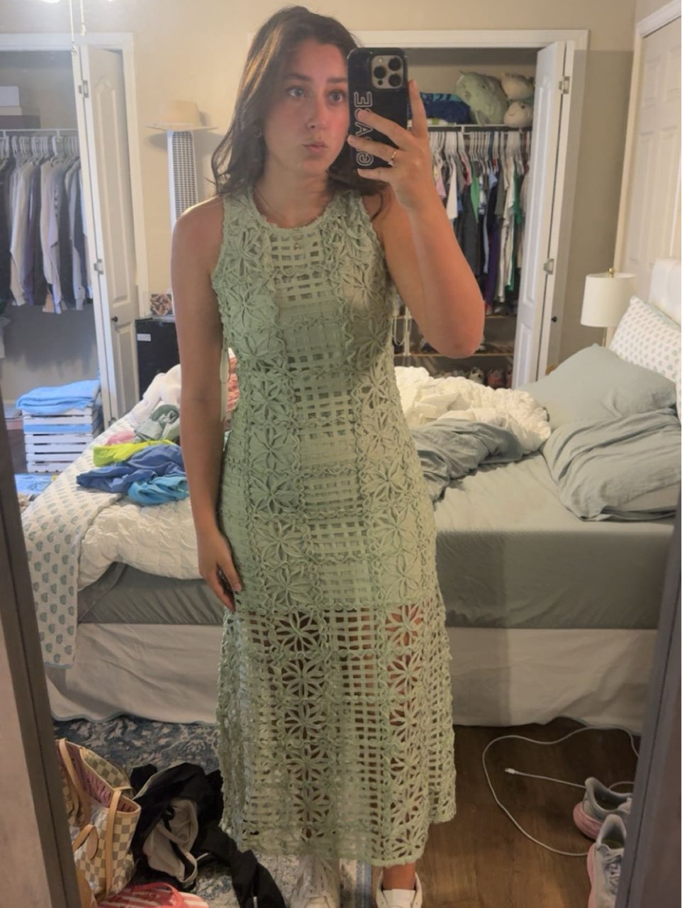 Sage green endless rose dress!