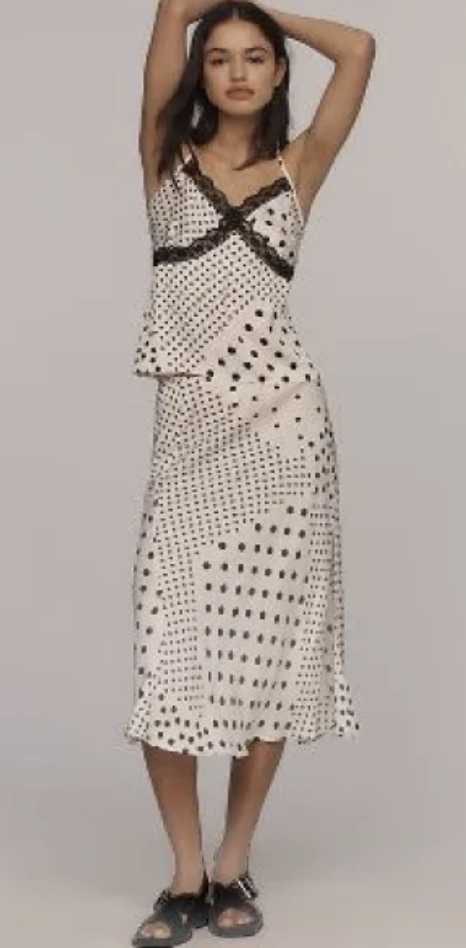 Polka Dot Midi Slip Skirt Set