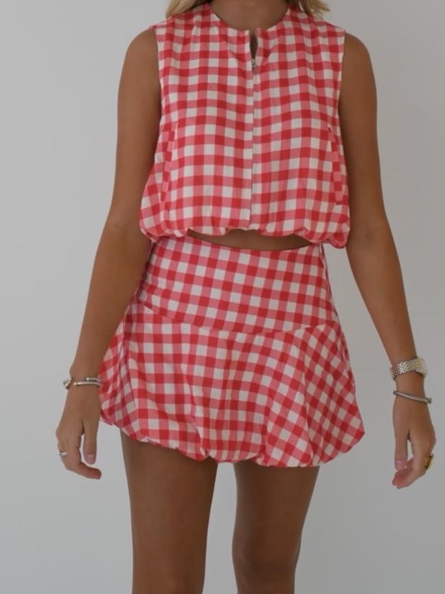 Red Gingham Set