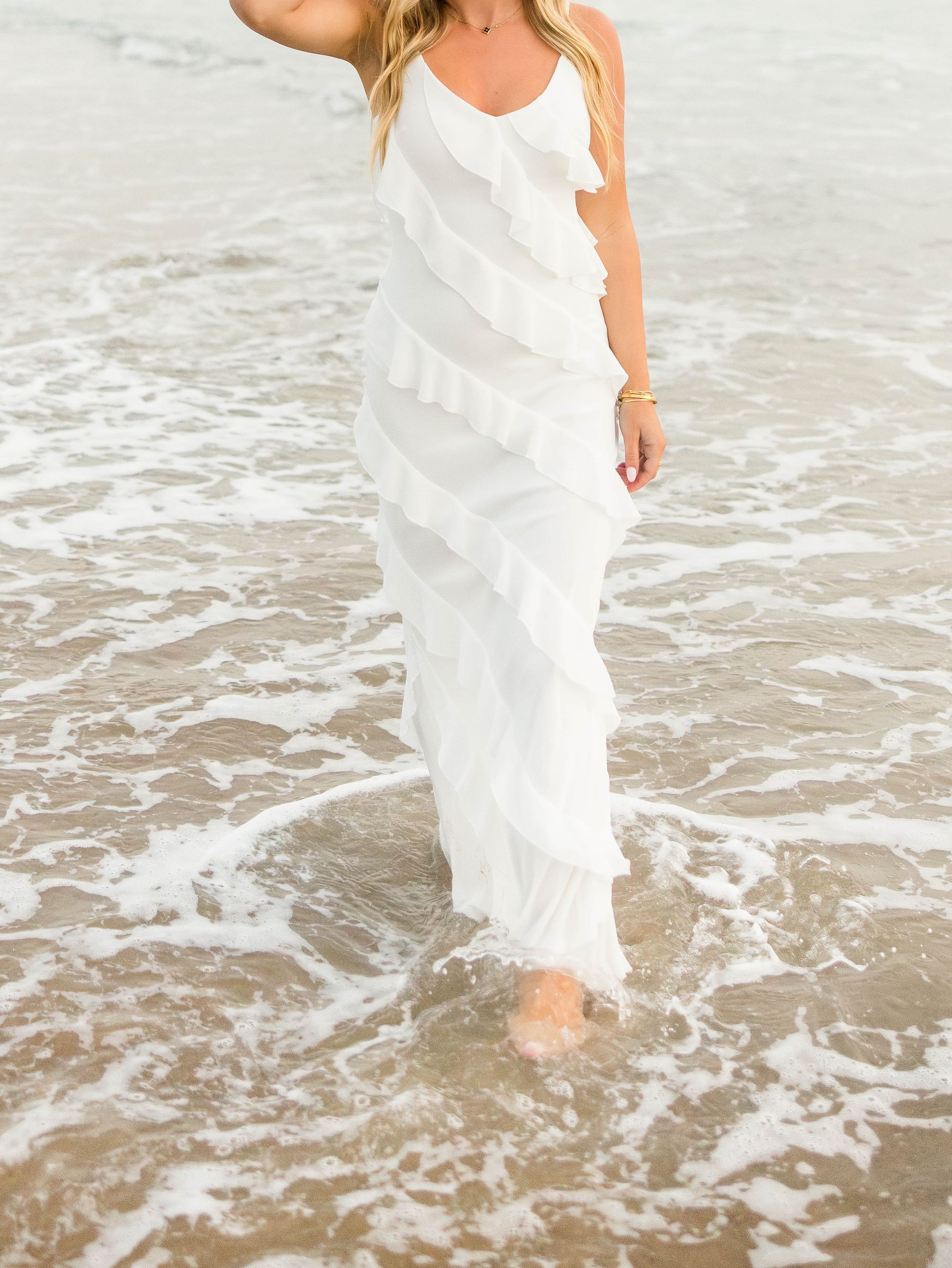 White maxi dress