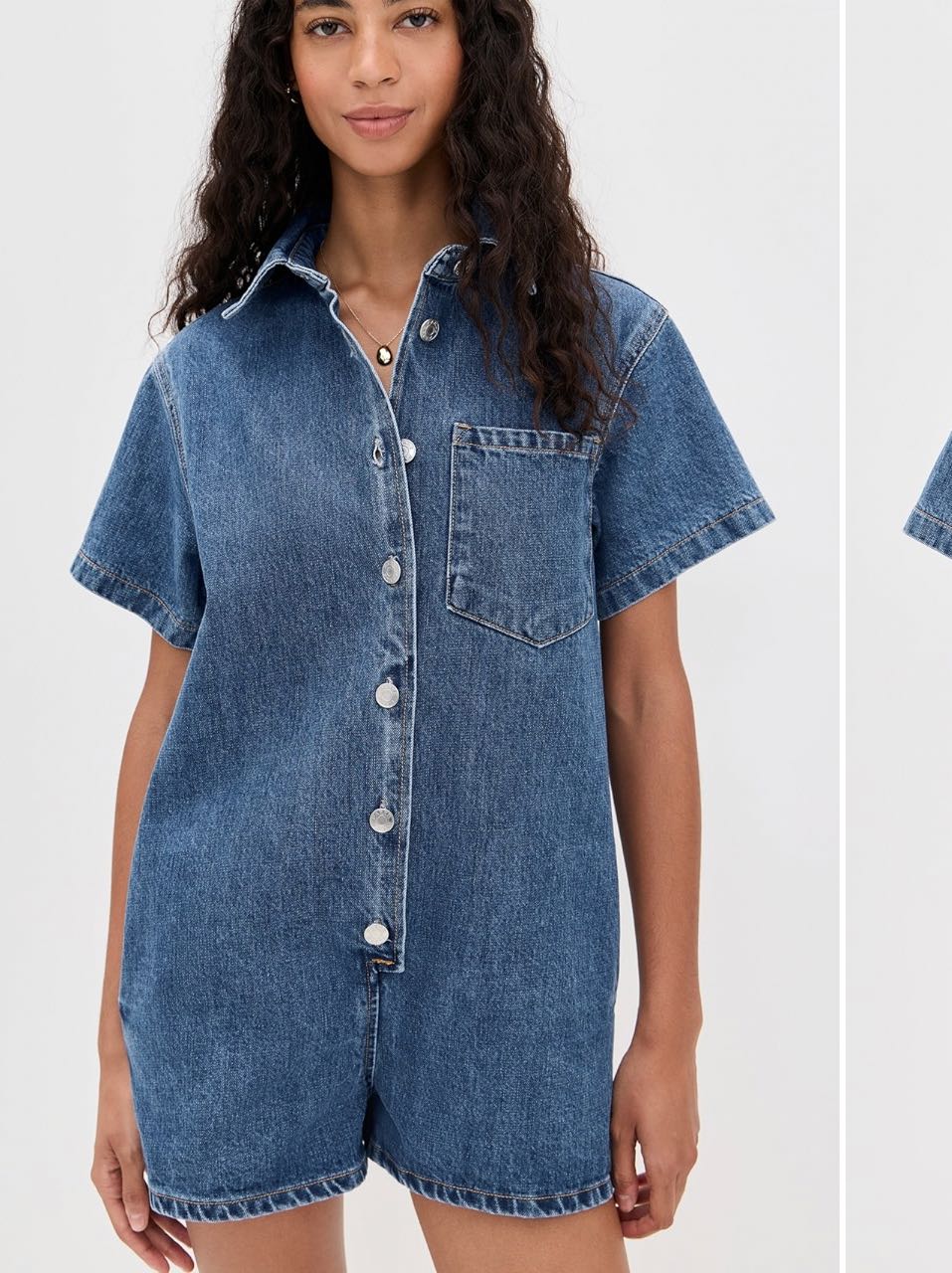 Short sleeve Denim Romper