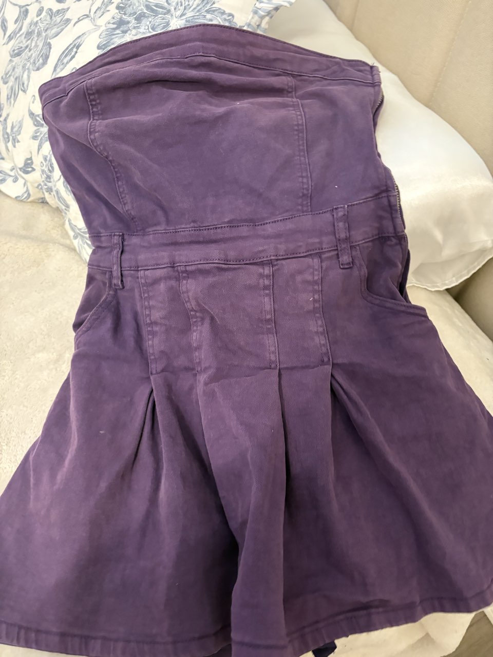 strapless dress with built in romper