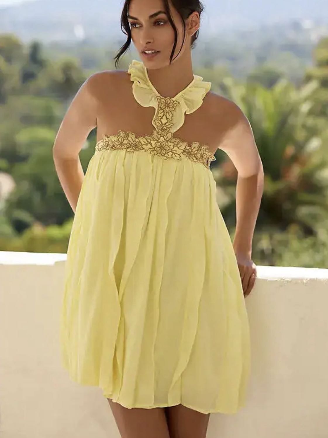 Yellow mini dress