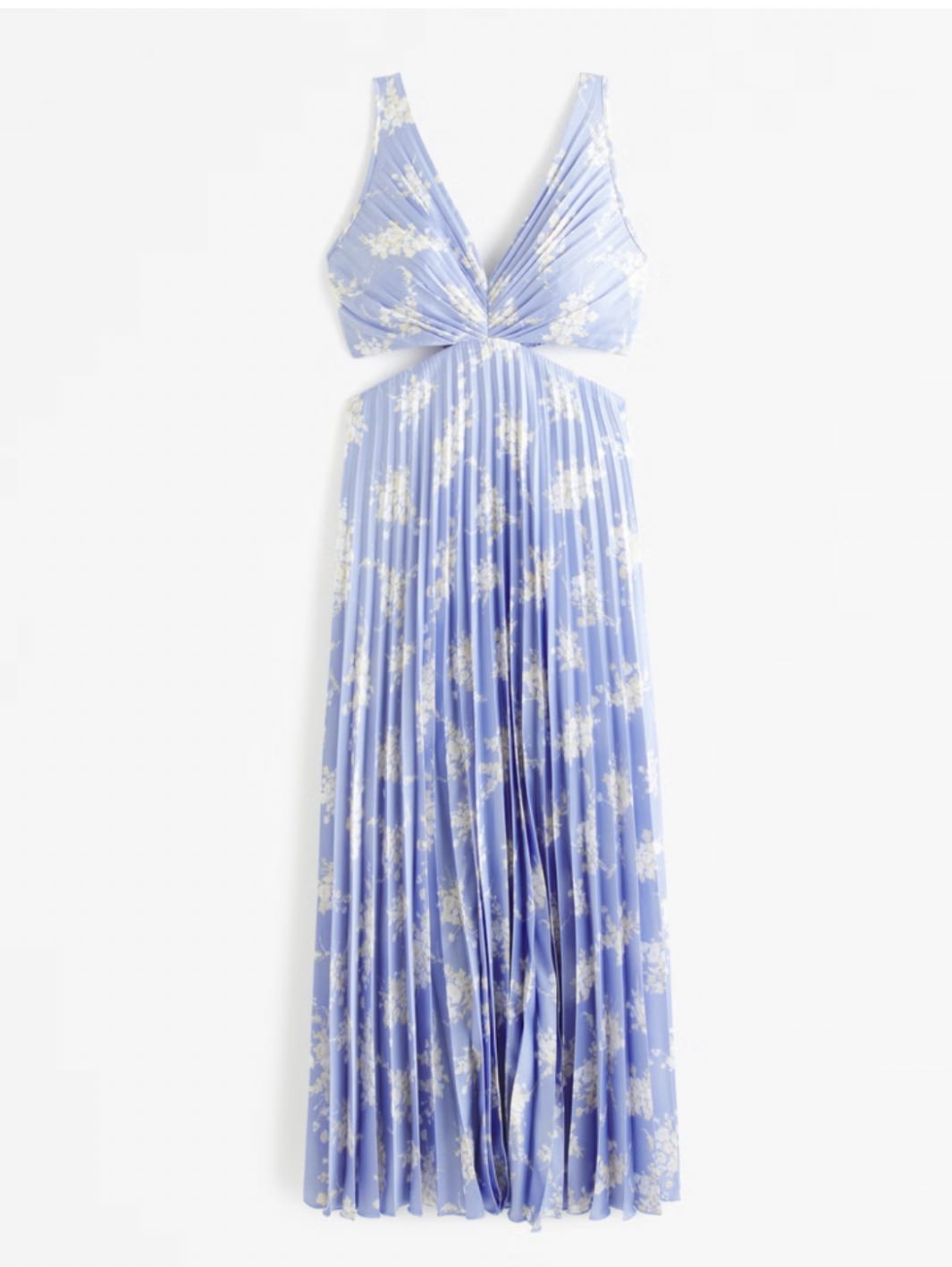 Giselle pleated blue dress