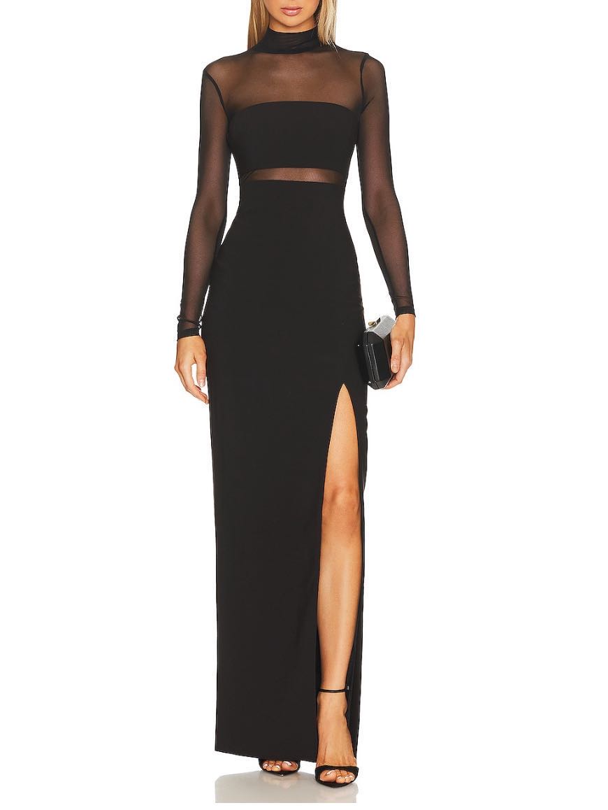 Black formal mesh dress