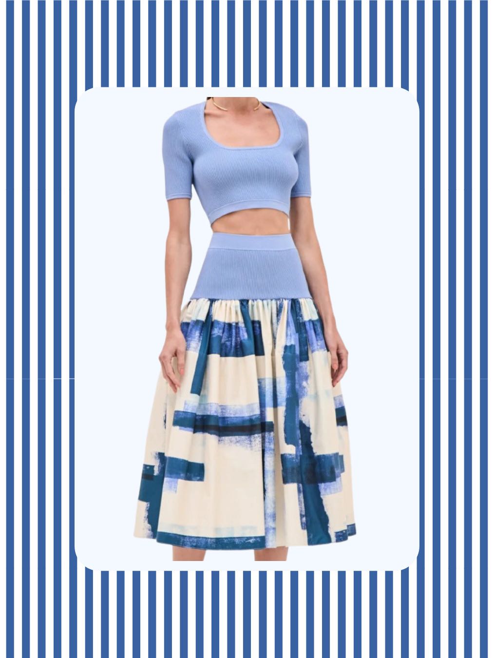 Blue Skirt Set