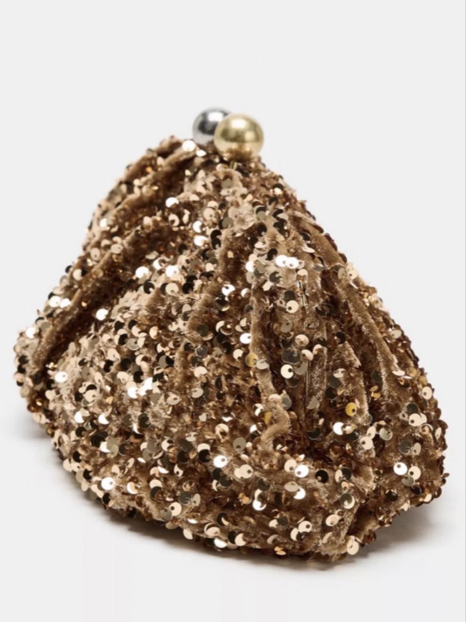 Gold Sequin Clutch Bag