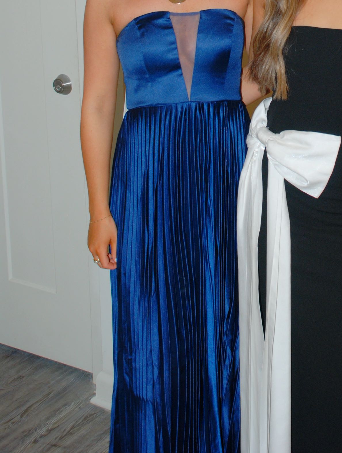 Navy Satin Formal Dress