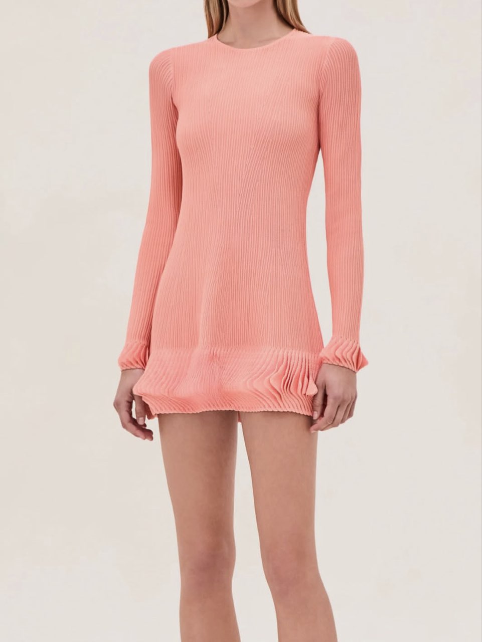 Pink Ribbed Mini Dress