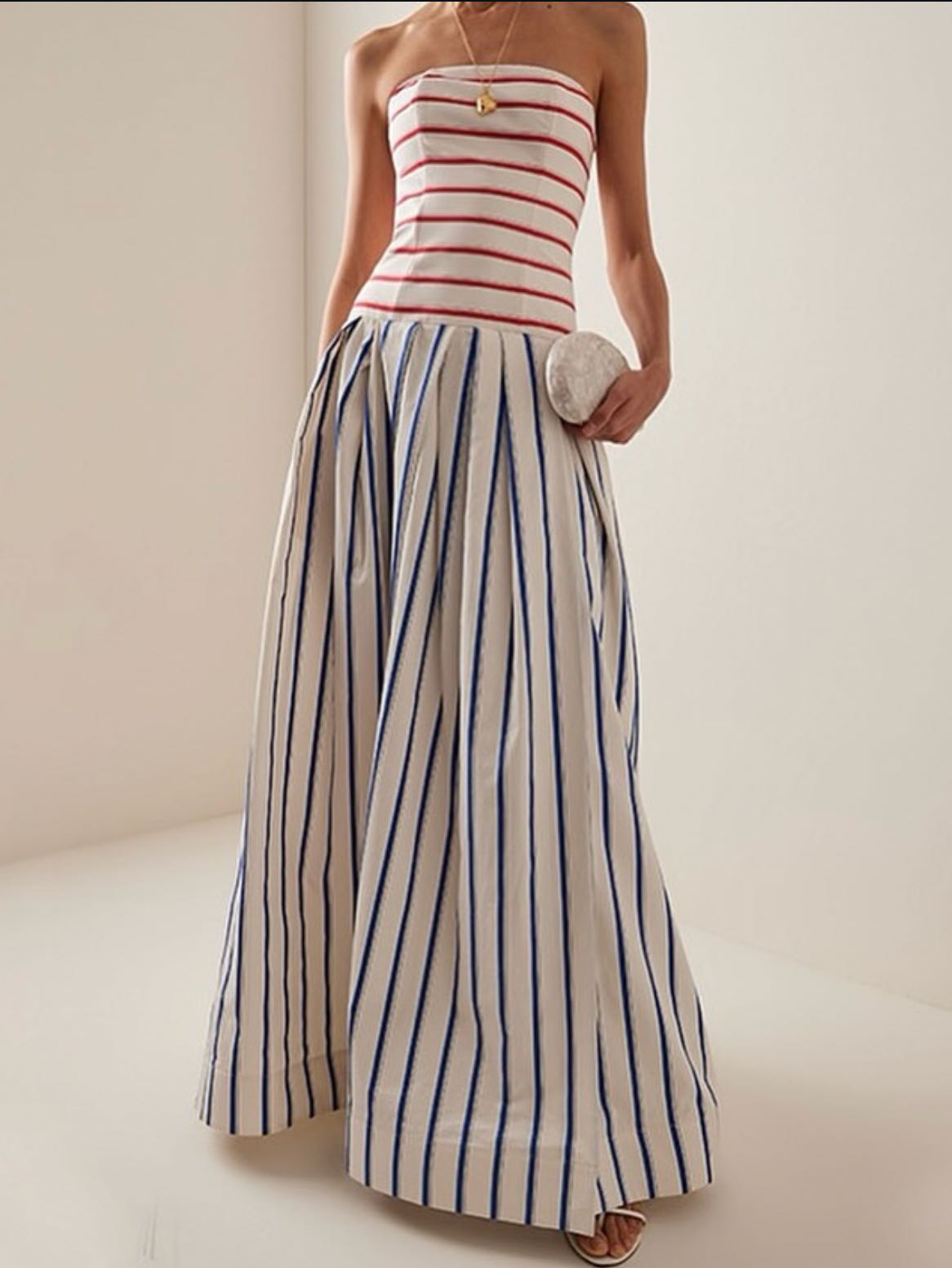 Red and Blue Striped Dress