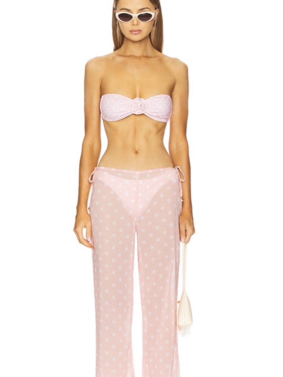 Pink Sheer Polka Dot Beach Pants