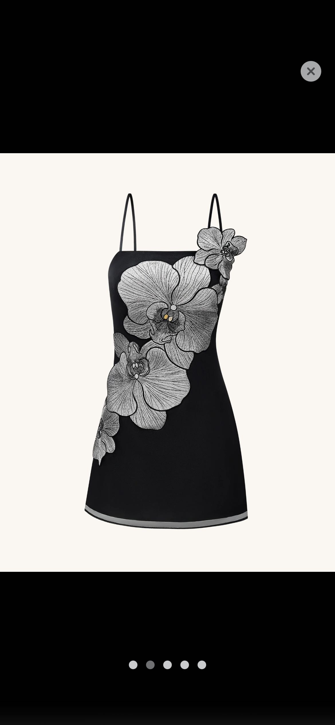 orchid appliqué mini dress