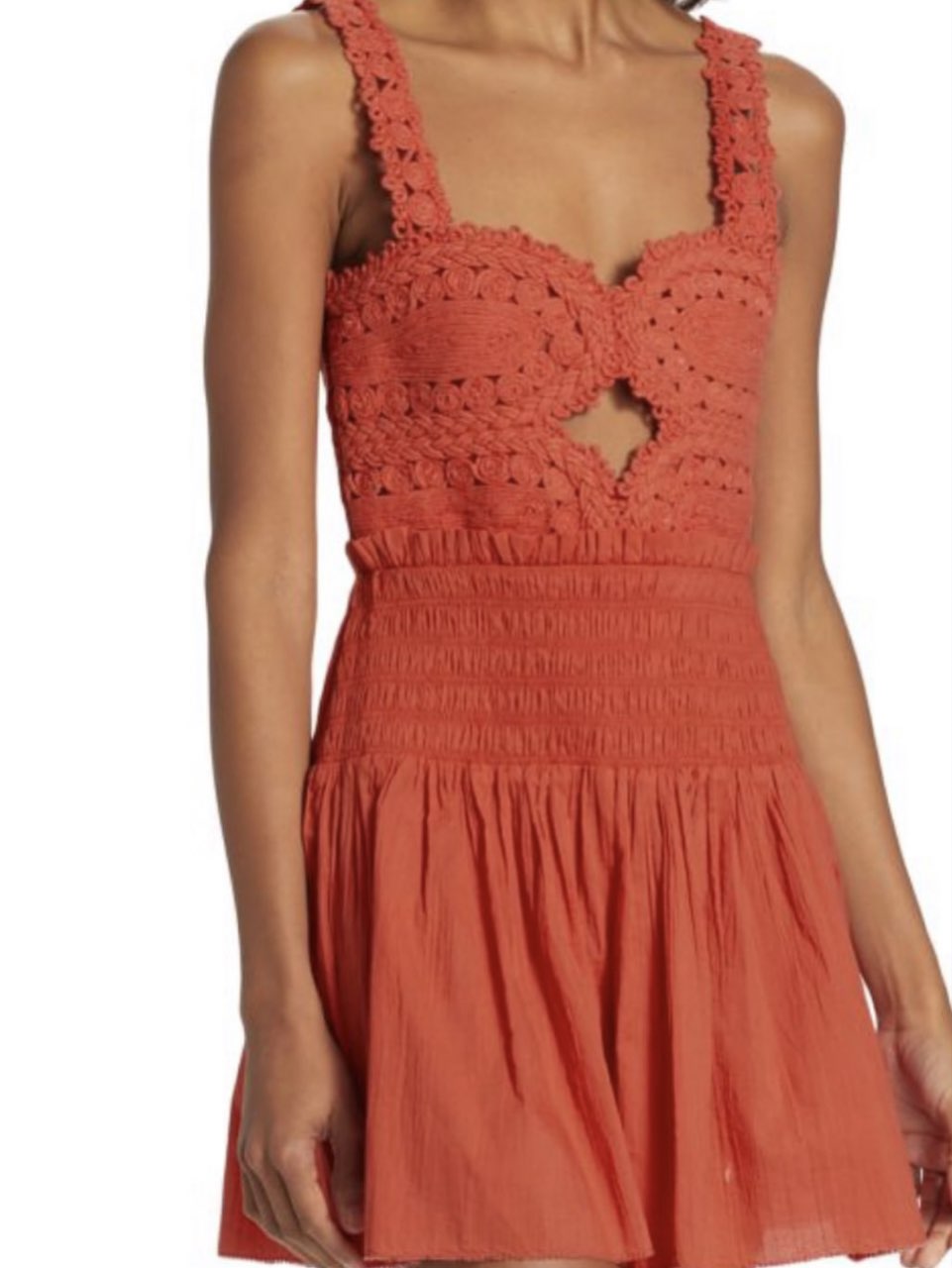 Crochet Detail Mini Dress