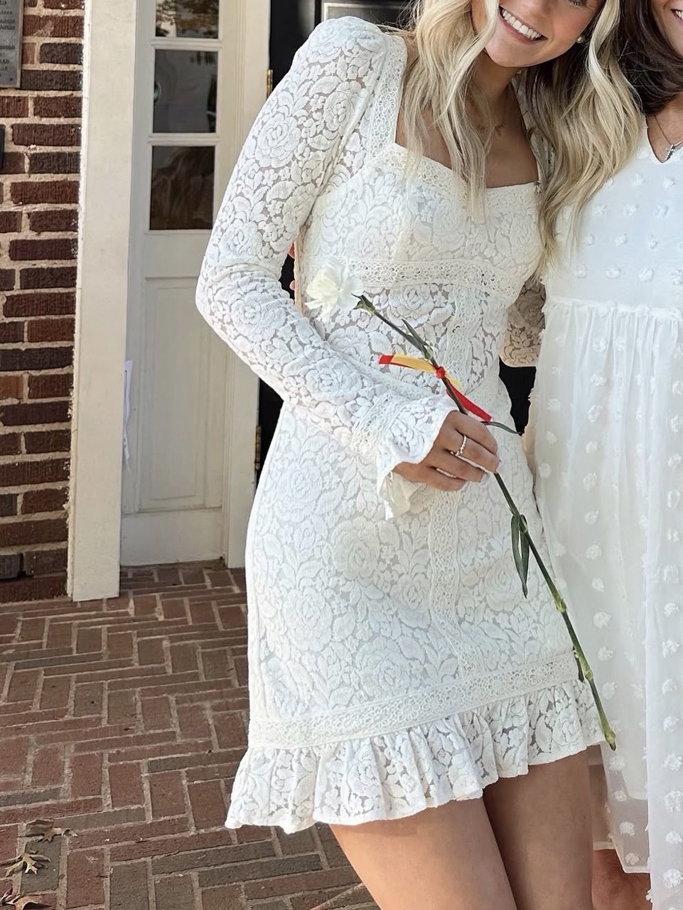 white lace dress