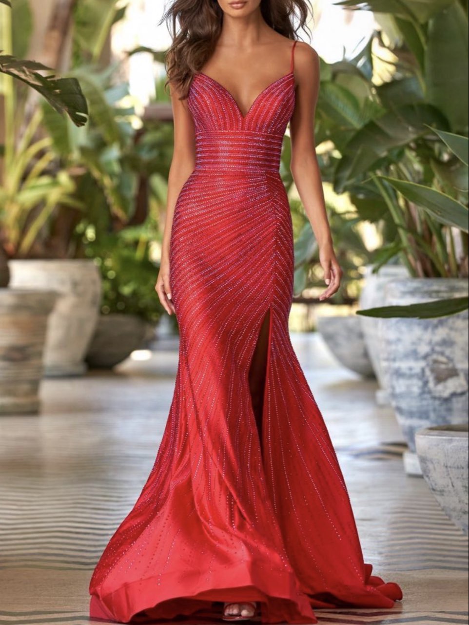Sherri Hill Red Maxi Formal Dress
