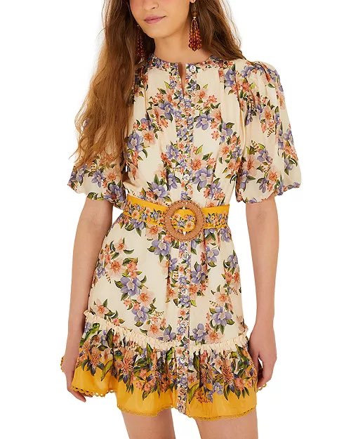 Farm Rio Hilo Stripes Sand Mini Dress