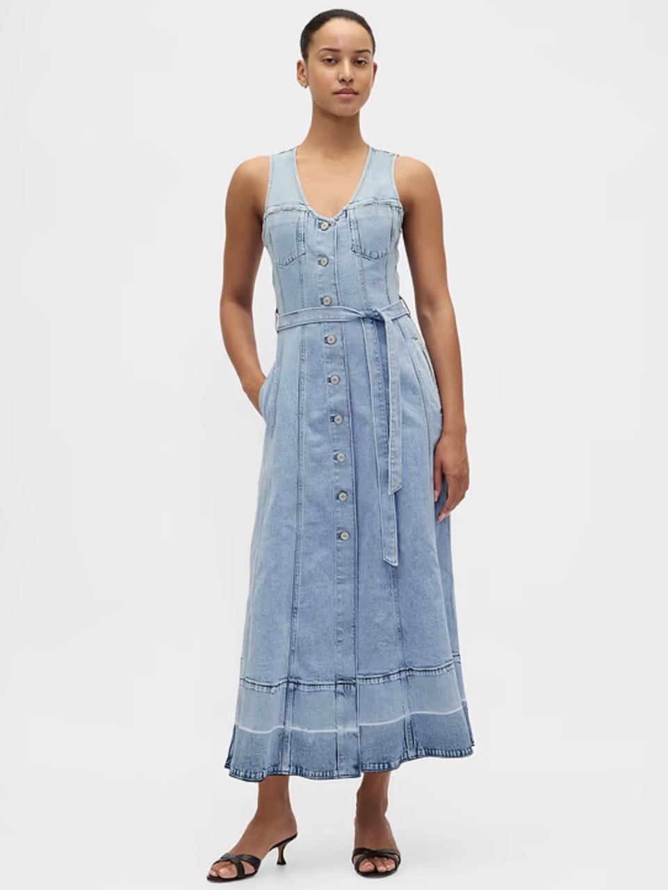 Denim dress midi