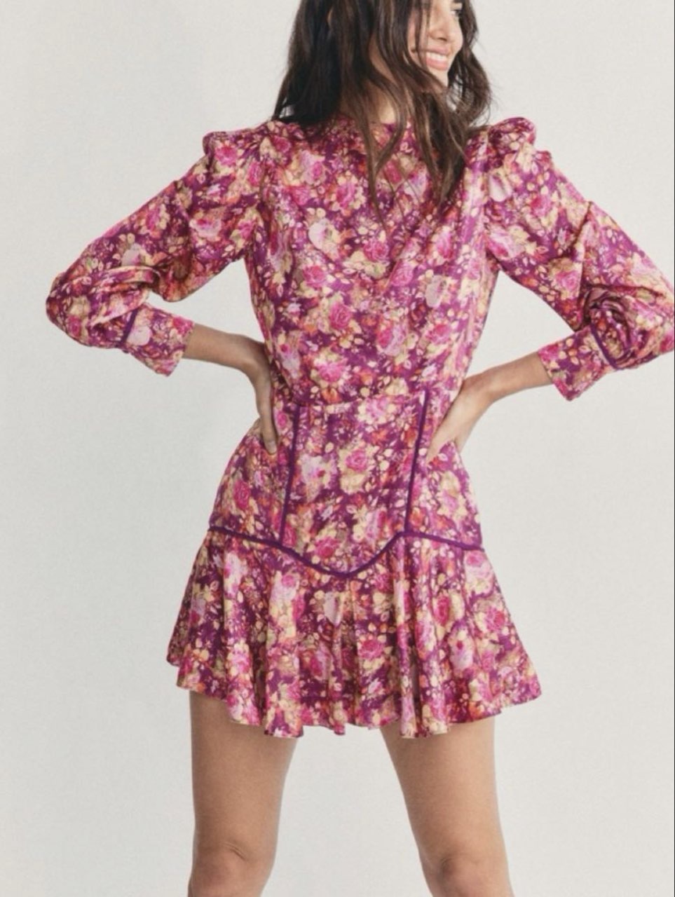 Floral Puff Sleeve Mini Dress