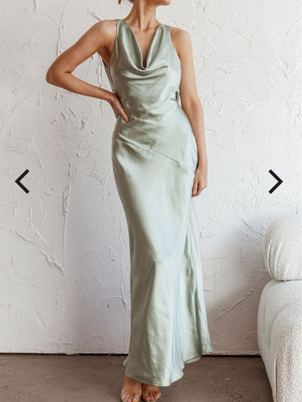 Sage Green Cowl Neck Maxi Dress