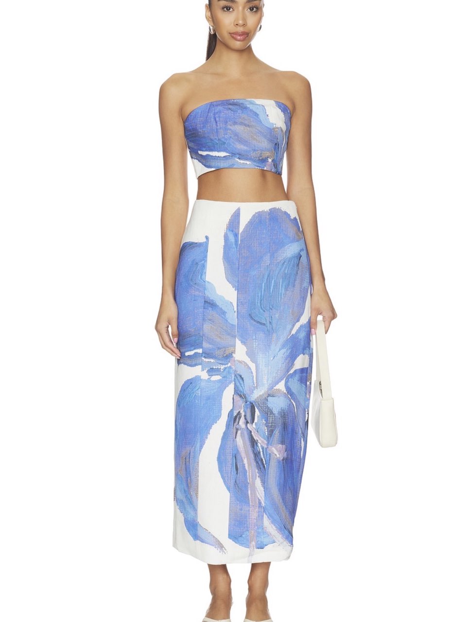 Blue Abstract Floral Two-Piece Set