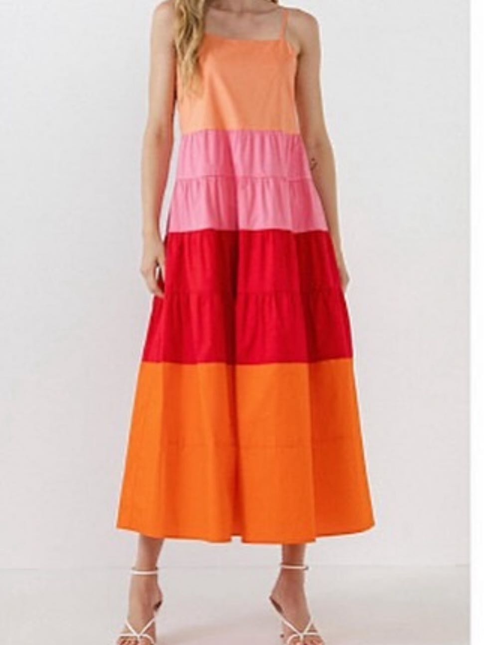English Factory Sweet Heart Color Block dress