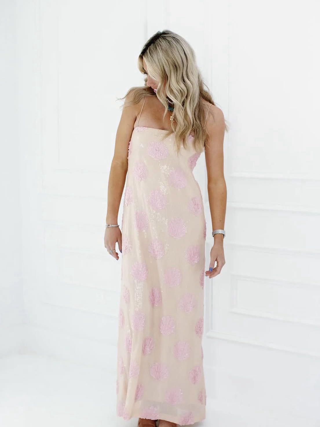 Pink Floral Maxi Dress