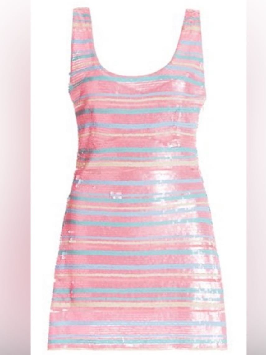 Madelina Striped Sequined mini dress