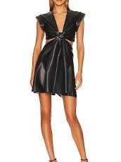 Black ALC leather mini dress