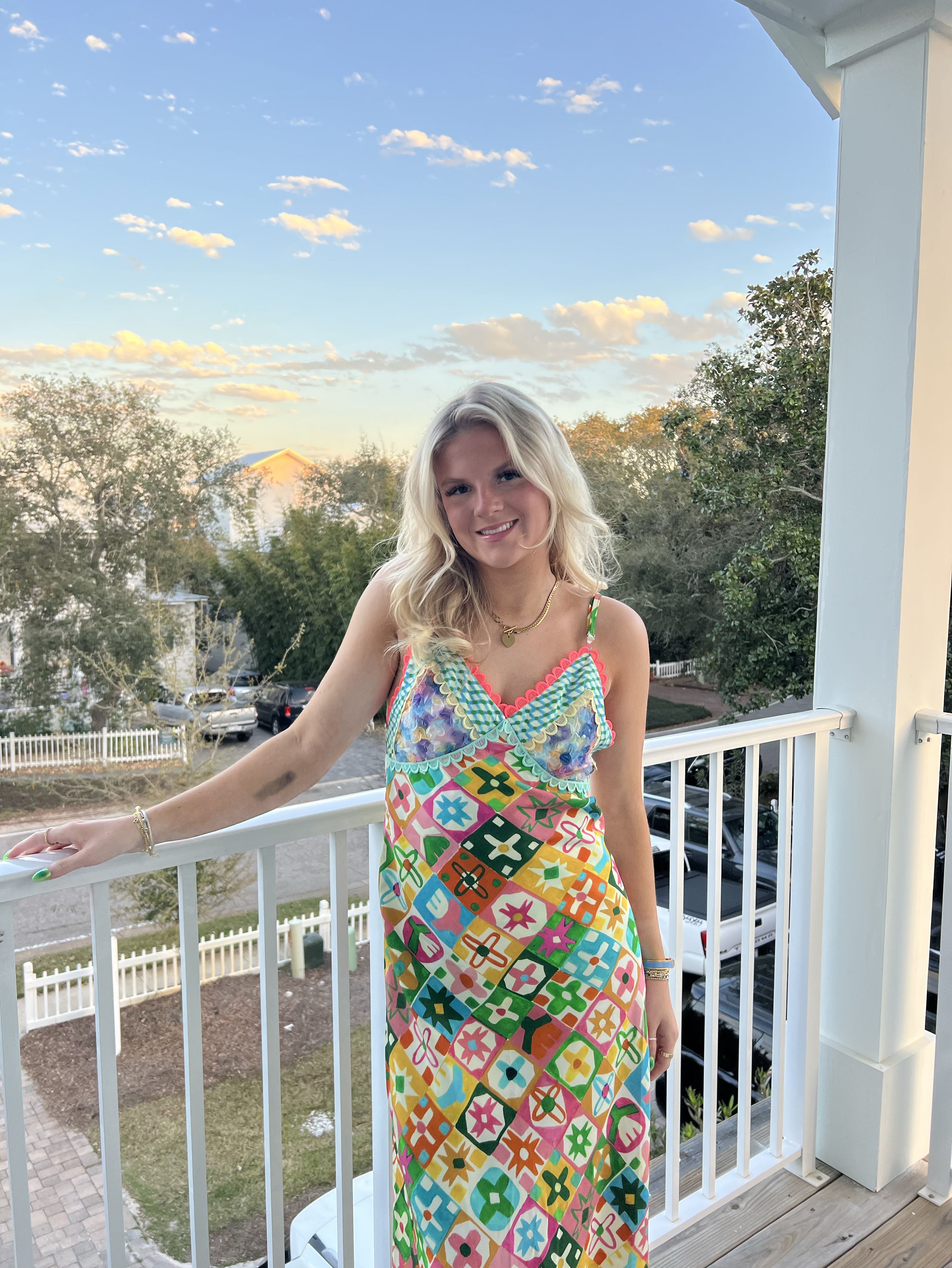 long colorful dress