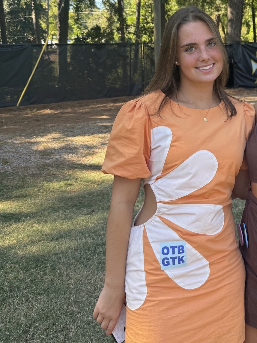 Orange Floral Cutout Mini Dress