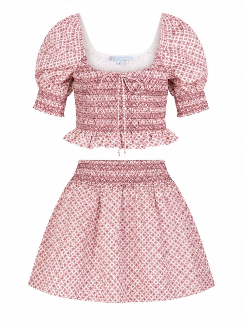 Hill House Pink and Red Skirt Set