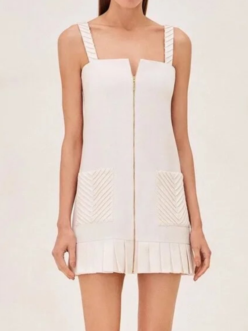 White zip-up dress!