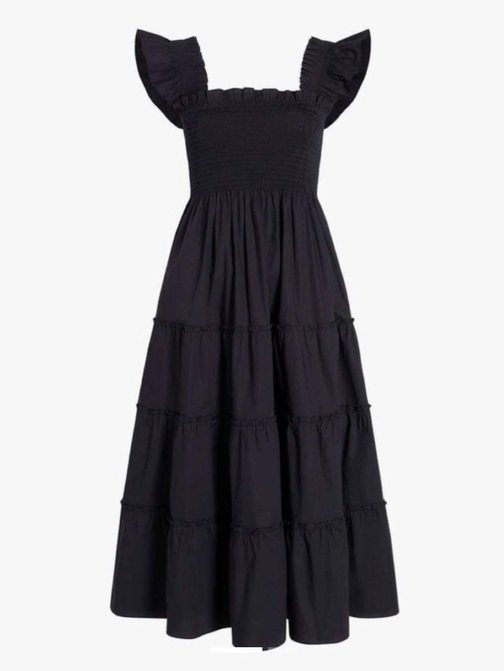 Black Tiered Midi Dress