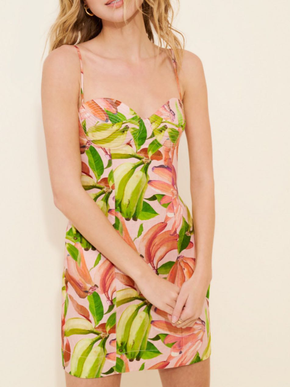 Linen Sweetheart Slim Mini Dress