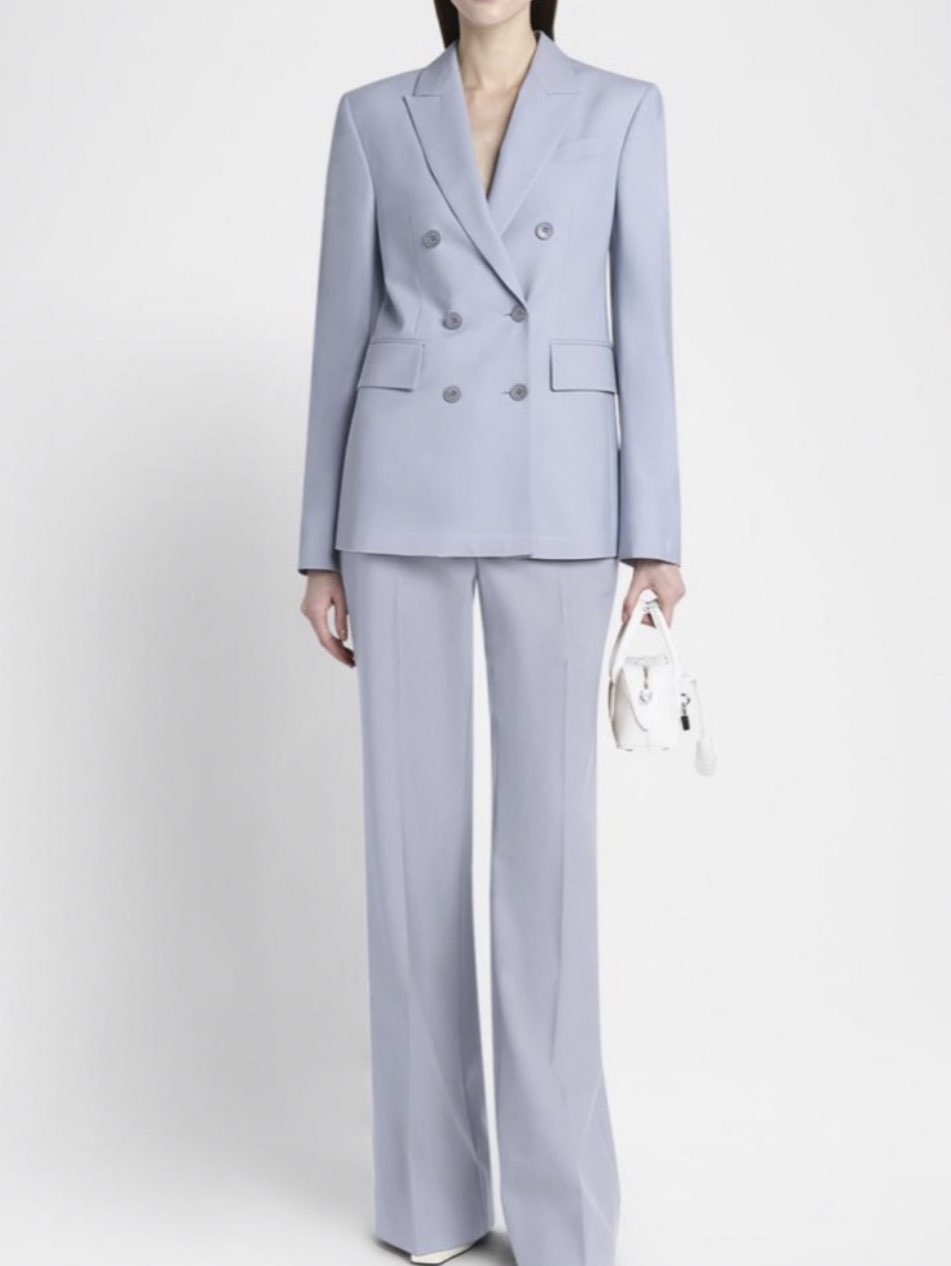 Light Blue Double-Breasted Suit Set