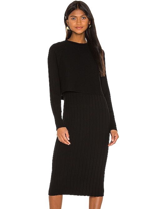 All saints black midi dress dupe