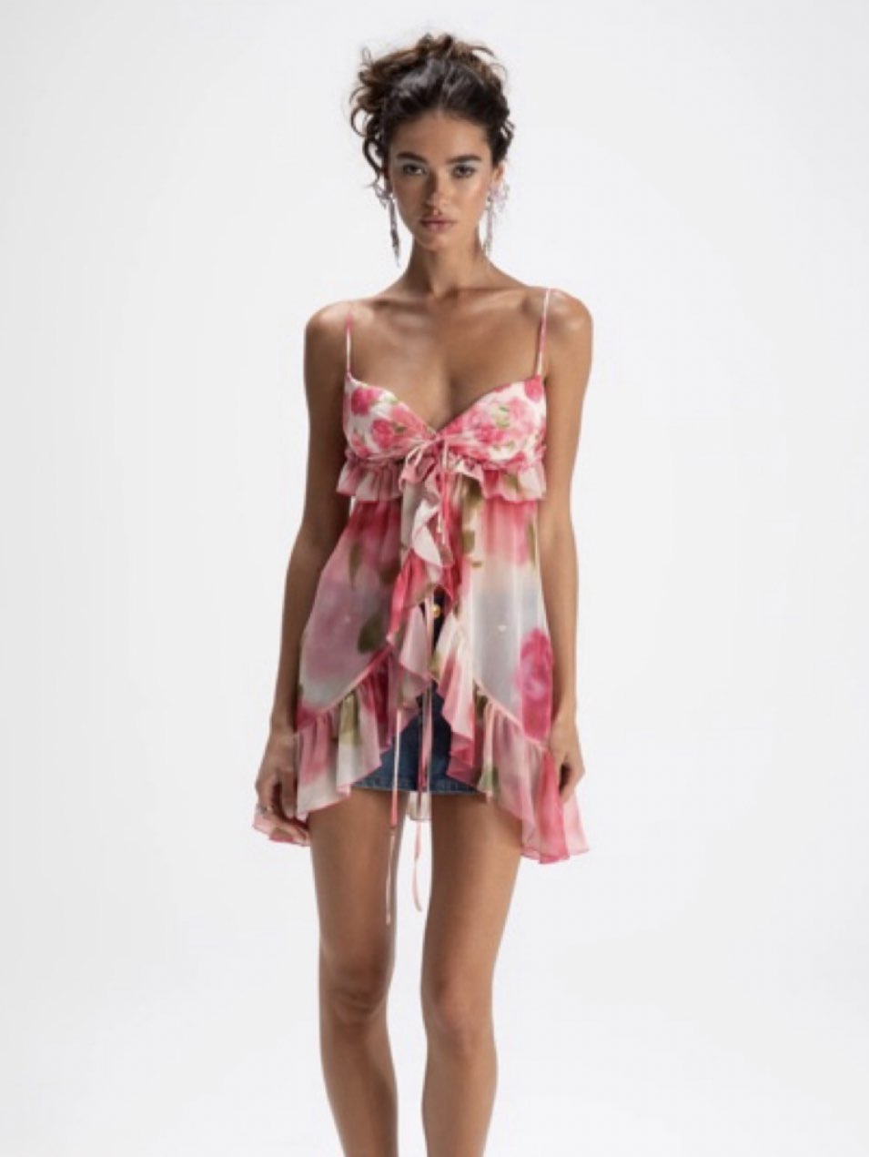 Floral Ruffle Cami Top
