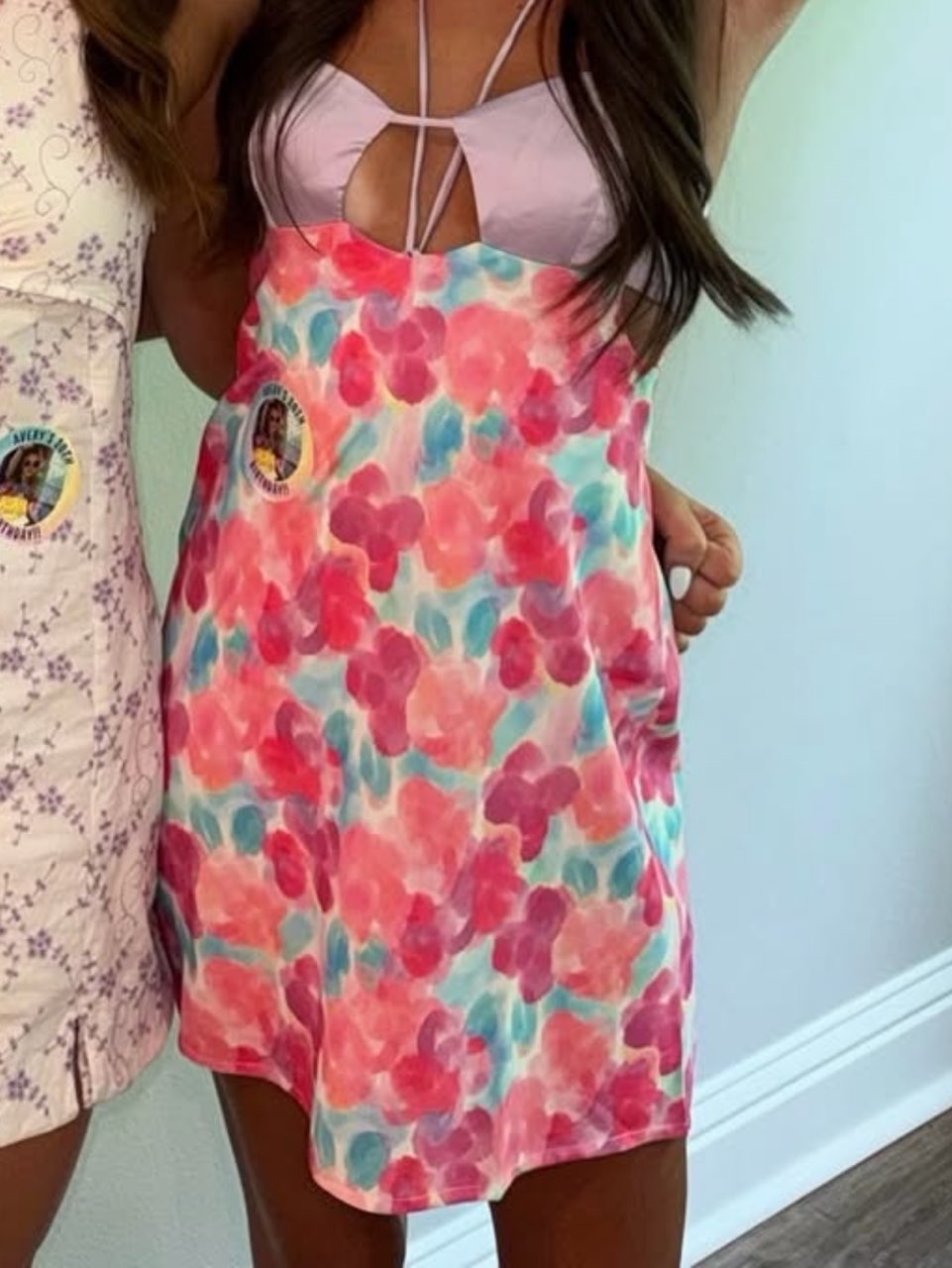Floral Cutout Mini Dress