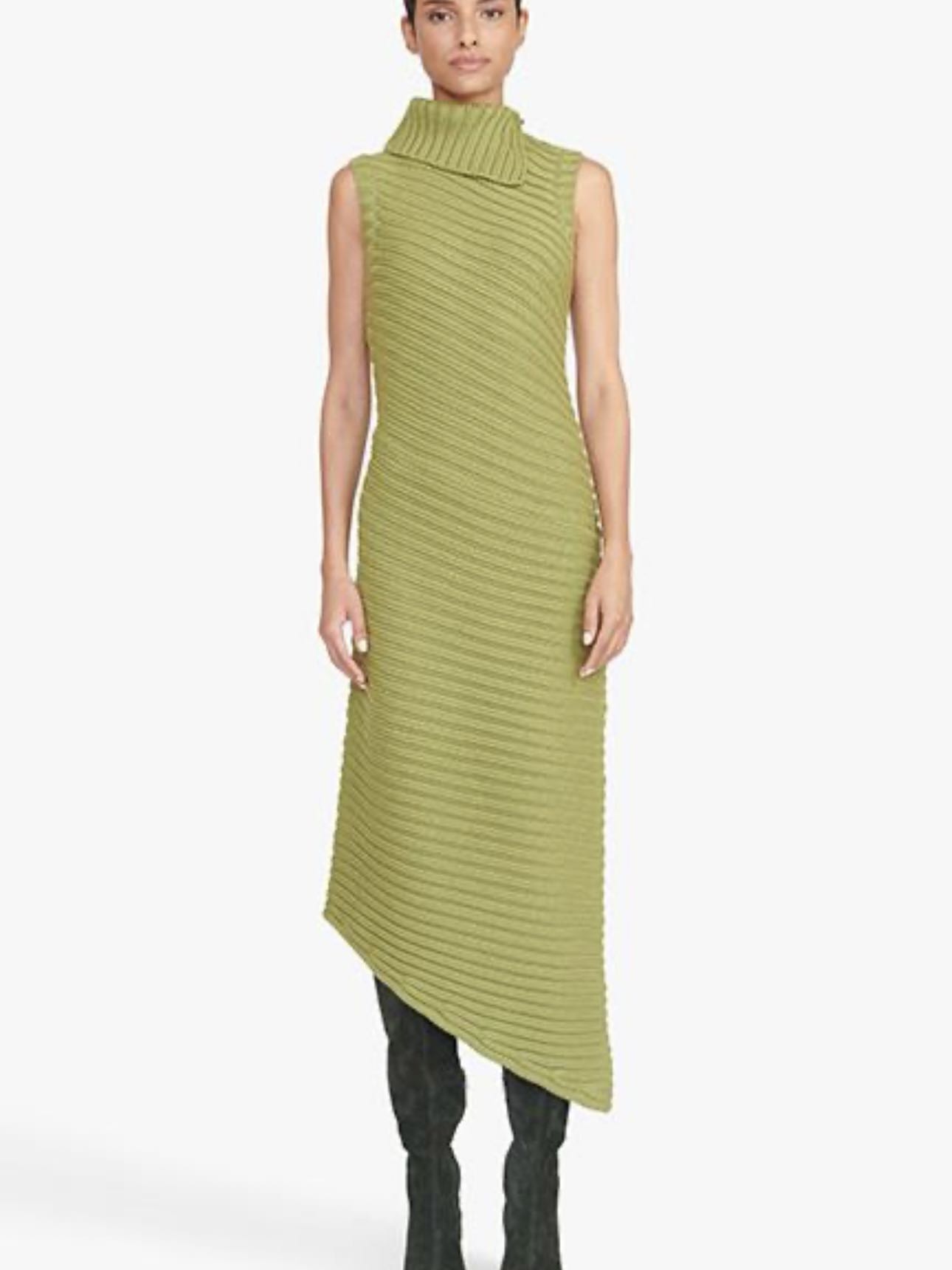 staud green dress