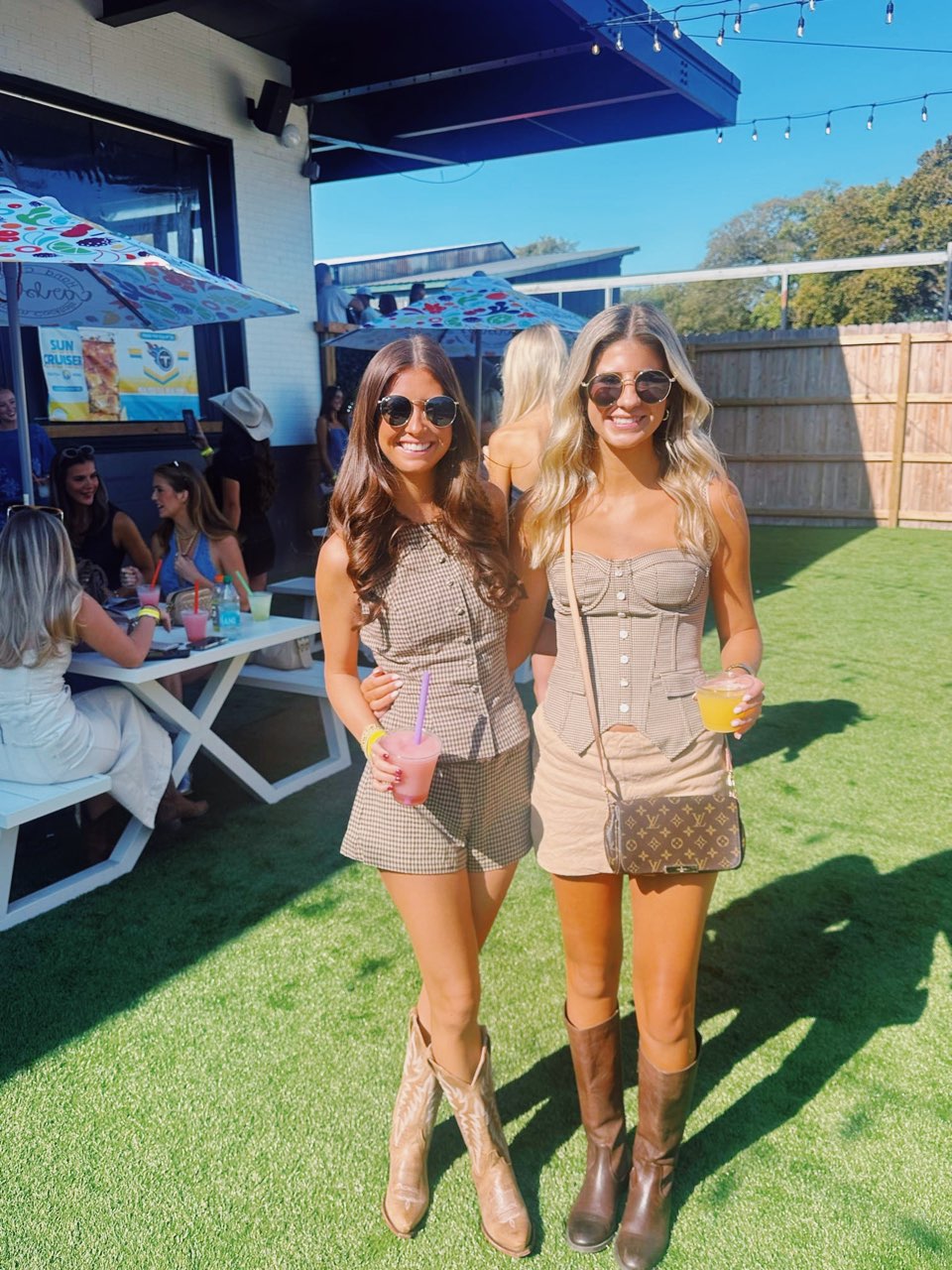 Brown Gingham Bustier Corset Top