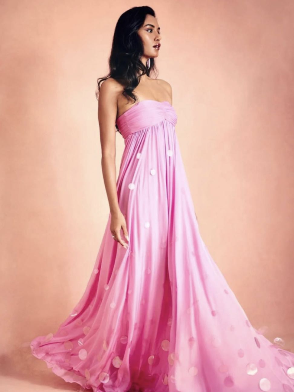 Pink Strapless Maxi Dress