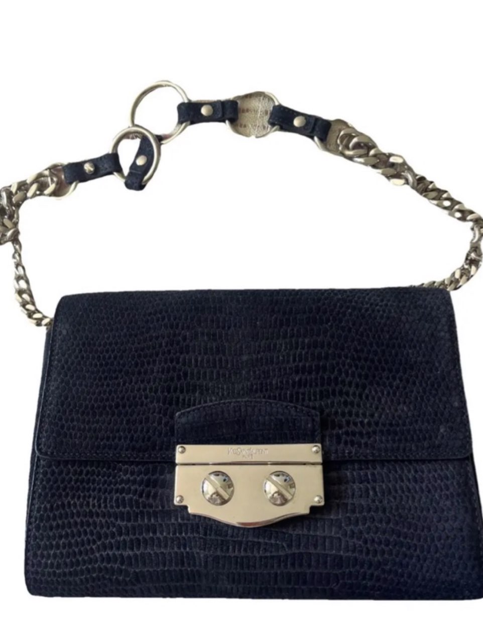 Yves Saint Laurent Embossed Leather Shoulder Bag