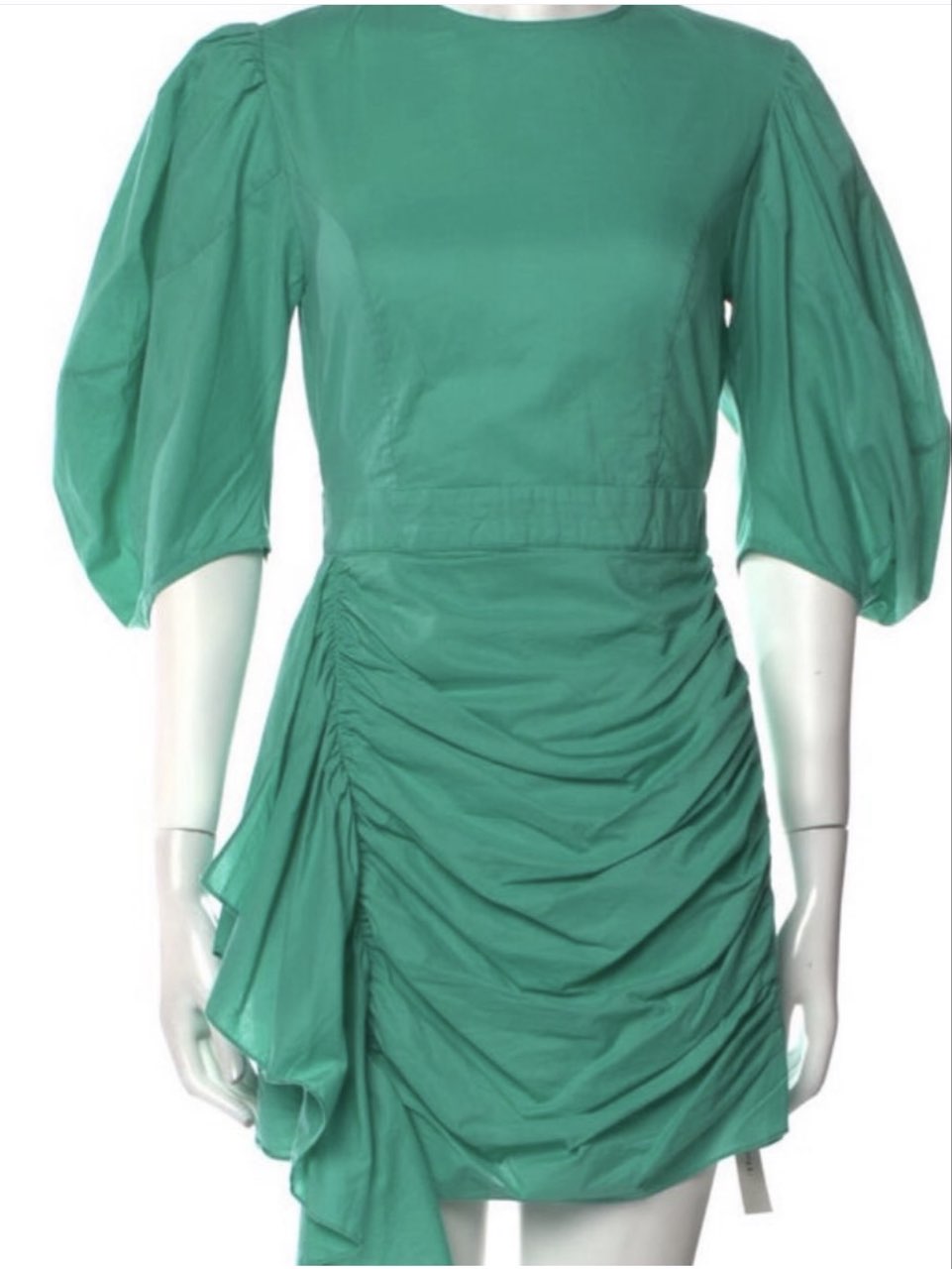 Green Ruched Mini Dress