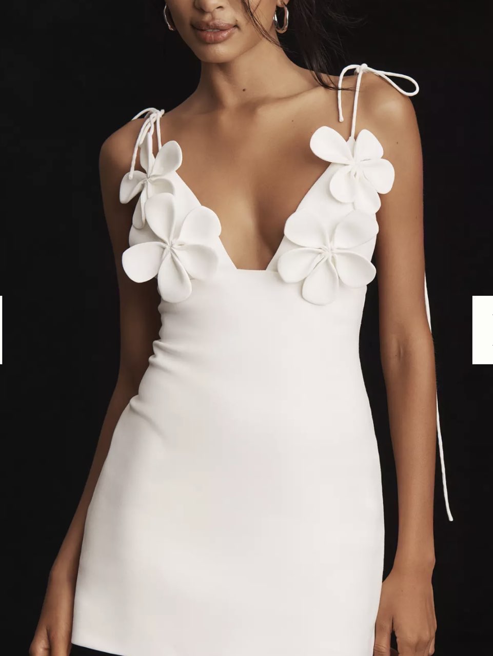 White Floral Applique Mini Dress
