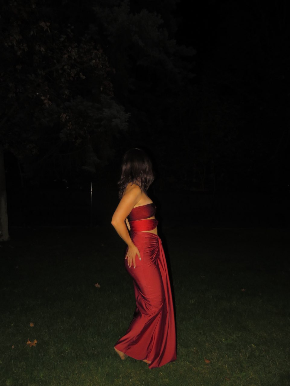 Burgundy Twist-Front Two-Piece Set