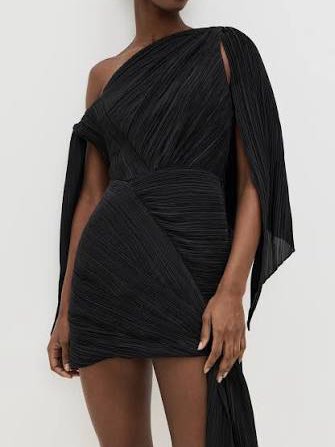 Black One-Shoulder Mini Dress